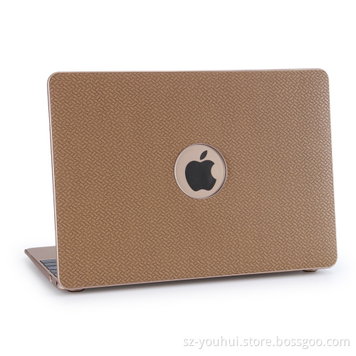 Factory Price Weave Pattern Leather Cover Shell Hard Case for Macbook 11" 12" 13" 15"